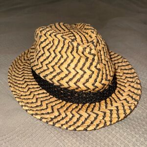 Steve Madden Tan and Black Patterned Fedora